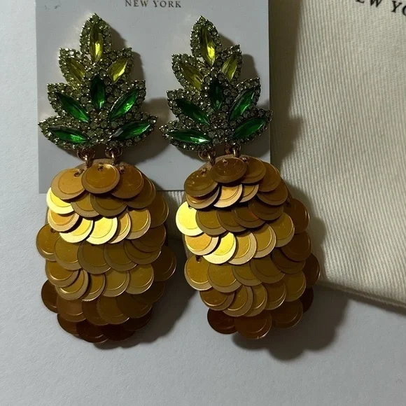 Kate Spade By The Pool Pineapple Statement Studs Earrings - Picture 9 of 13
